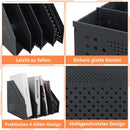 Magazine cassette - 4 compartments - A4 format - desk organizer - Magazine holder - Magazine rack - Newspaper holder - Magazine rack - Magazine holder - Magazine rack - 330 x 255 x 243 mm - Dark gray - foldable - plastic