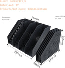 Magazine cassette - 4 compartments - A4 format - desk organizer - Magazine holder - Magazine rack - Newspaper holder - Magazine rack - Magazine holder - Magazine rack - 330 x 255 x 243 mm - Dark gray - foldable - plastic
