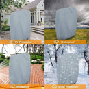Waterproof Chair Cover - 2 Pieces - Garden Chair Cover - Protective Cover for Garden Furniture - Cover for Folding Chairs - Garden Furniture Cover - Garden Chair Cover - 71x20/34x110cm - For Outdoor Use in the Garden, Balcony or Terrace - Gray - 210D Oxfo