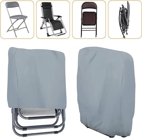 Waterproof Chair Cover - Garden Chair Cover - Protective Cover for Garden Furniture - Waterproof Chair Cover - Cover for Folding Chairs - Garden Furniture Cover - Garden Chair Cover - 71x20/34x110cm - For Outdoor Use in the Garden, Balcony or Terrace - Gr