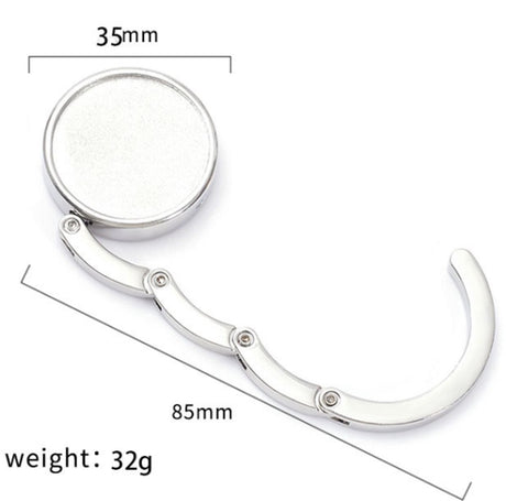Bag Hanger Table - 2 pieces - Foldable bag hanger - Portable bag hook - Bag hook - With anti-slip pad - for table or desk - Silver