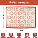 2 pieces Silicone macaron baking mat - 42 x 29.5 cm - Non-stick mat - Non-slip - Washable - Reusable - For making gingerbread / cake / bread - Non-stick silicone macaron baking tray - Red