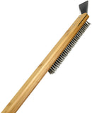 Pizza Stone Cleaning Brush - 57.5cm - Pizza Oven Brush - Barbecue Grill Cleaning Tool with Wooden Handle - Kitchen Oven Accessories - Portable Brush - With Scraper - Outdoor Pizza Oven Accessories