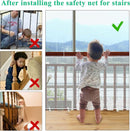 Child safety net - Safety gate - 300x79 cm - stair mesh - Safety net - white - Roll-up - Baby safety - Adjustable - for stair railings, balcony beds, railings