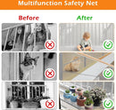 Safety Net - Baby and Animal Safety Gate - 600 x 79 cm - Robust - Adjustable - Baby Safety - Retractable Safety Net - Balcony - Stairs - White - Safety Gate - made of mesh for cats and toys