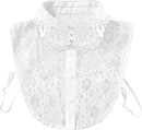 Blouse collar - Collars - Loose collar - Fake collar - Sweater Decorative - Round collar - White - One size - Lace - Detachable - Floral Pattern design - Adjustable
