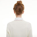 Blouse collar - Collars - Loose collar - Fake collar - Sweater Decorative - Round collar - White - One size - Lace - Detachable - Floral Pattern design - Adjustable