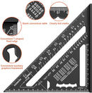 180mm Carpenter's Angle - Aluminum Ruler - Triangular Carpenter's Angle 45/90 Degrees - Carpenter's Square - High Precision Measuring Tool - For Carpenter, Roofer, Engineer - Black