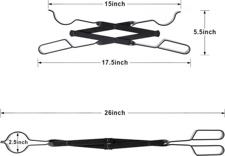 Fire Pit Tongs - Fire Pit Tongs - Fireplace Accessories - Fireplaces - Fire Pit Tool for Outdoor Indoor Camping - Wood Stoves - Fire Pits - Black - Steel - 26 Inch
