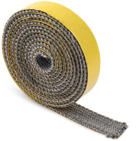 Stove Rope - Stove Cord - Fireplace Tape - Stove Gasket - Fiberglass - 3mm*15mm*2m - Black - Self-Adhesive - Flat - Heat-Resistant - for Stove, Chimney, Stove Pipe, Oven Door