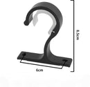 6 pieces - Curtain rod holder - curtain rod bracket - curtain rod mountings - black - 8.5cm - aluminum alloy - for ceiling and wall mounting