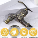 Vintage faucet - antique faucet - wall faucet - garden faucet - 10.5 * 10.8 * 7.3 cm - zinc alloy - bronze - dragon carved faucet - for home, kitchen, bathroom, outdoor, garden