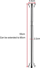 Clothes rail - Clothes rack - Wardrobe rack - Clothes rail - 50cm - Stainless steel - silver - Adjustable - Extendable - without drilling - for 55-85 cm Wardrobe