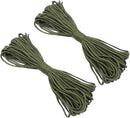 2 pieces - Paracord - 30M - Rope - 4mm Paracord - Clasps, Carabiner, Keyrings, Buckle - Craft Set for Adults, Children, Girls - Bracelet, Lanyard, Keychain Making - Green - Polypropylene