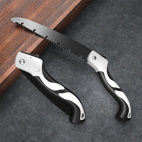 Folding Saw - Folding Pruning Saw - Garden Hand Saw - Folding Saw - 250 mm Saw Blade, 525 mm Total Length - Black - Tree Saw - Wood Saw - Manganese Steel