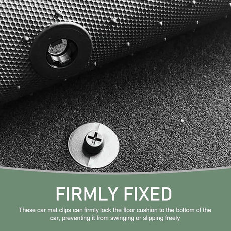 Car Floor Mat Fastening Clips - Pack of 10 - For Attaching Car Anti-Slip Mats - Car Mat Fastening Buckles - Black - Plastic - Universal - 3.55*2 cm - Suitable for Most Car Floor Mats
