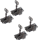 4 Pieces - Furniture Lock - Iron - 53*27 mm - Red Bronze - With Key and Screws - Furniture Locks - Safety Cabinet Lock - Drawer Lock - Lock with Key - For Furniture, Cabinet and Drawer