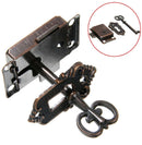 4 Pieces - Furniture Lock - Iron - 53*27 mm - Red Bronze - With Key and Screws - Furniture Locks - Safety Cabinet Lock - Drawer Lock - Lock with Key - For Furniture, Cabinet and Drawer