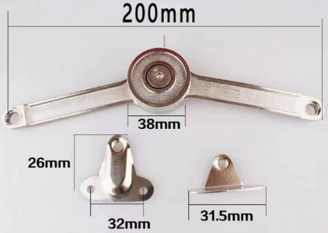 2 pieces - Flap hinge - Kitchen cabinet hinge - Furniture hinge - Overlay hinge - with brake - With screws and Allen key - zinc alloy - nickel plated - max. weight support 10kg