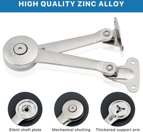 2 pieces - Flap hinge - Kitchen cabinet hinge - Furniture hinge - Overlay hinge - with brake - With screws and Allen key - zinc alloy - nickel plated - max. weight support 10kg