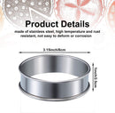 Muffin Rings - 6 Pieces - Cake Rings - Stainless Steel - Round - Non-Stick - Double Curled Edge - Scone Rings - Mousse Ring Cake Mold - Cake Rings - Baking Molds - Suitable for Cakes, Pastries, Cookies and Sandwiches - 8.5*2.5cm - Silver