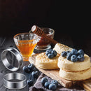 Muffin Rings - 6 Pieces - Cake Rings - Stainless Steel - Round - Non-Stick - Double Curled Edge - Scone Rings - Mousse Ring Cake Mold - Cake Rings - Baking Molds - Suitable for Cakes, Pastries, Cookies and Sandwiches - 8.5*2.5cm - Silver