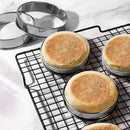 Muffin Rings - 6 Pieces - Cake Rings - Stainless Steel - Round - Non-Stick - Double Curled Edge - Scone Rings - Mousse Ring Cake Mold - Cake Rings - Baking Molds - Suitable for Cakes, Pastries, Cookies and Sandwiches - 8.5*2.5cm - Silver