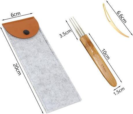 Set of 6 - Crochet needles - Dreadlocks tool - Crochet - 0.75 mm - Storage bag