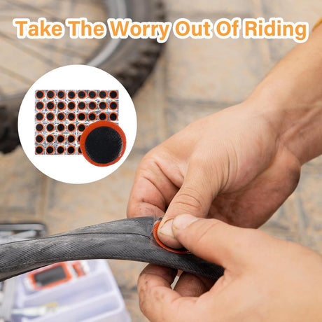 96 pieces - Tire patches - Outdoor bicycle tire tool - Round, rectangular - Ø 28.8 mm, 34 * 24.5 mm - Black - non-adhesive - rubber