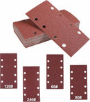 40 pieces - rectangular sandpaper - 60/80/120/240 - grit sandpaper for orbital sander - For wood and metal - 93 x 185 mm - self-adhesive - hook and loop