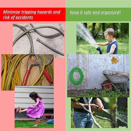 Garden Hose Holder - Stainless Steel - Silver - 17.5 x 15 x 16 cm - Wall-Mounted Hose Bracket - Garden Hose Reel - Hose Holder - Garden Hose Hanging System - Garden Tool Storage - For Hanging Garden Hoses, Ropes and Extension Cords