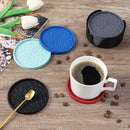 Coasters with Holder - 6 pieces - Coasters for Glasses - Coasters - Silicone - Non-slip - Red - Round - Raised edges to prevent spills - Coasters for hot or cold drinks to protect table tops