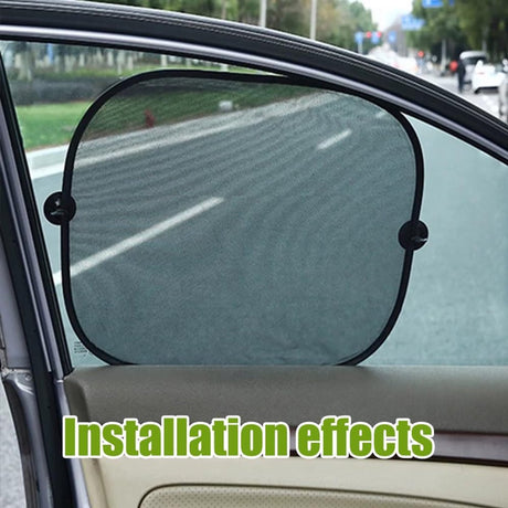 Car Side Window Sunshade - 2 Pieces - UV Protection - Car Sunshade for Baby & Child - Car Window Sun Protection - Car Sunshade - Car Accessories - Universal - 44 cm x 36 cm - Black - Polyester