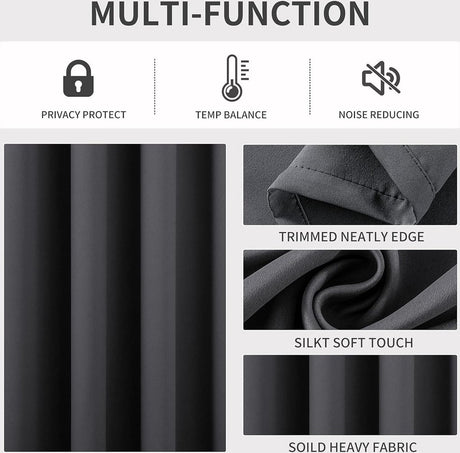 Curtain - Luxury, Blackout - 150*200 cm - Gray - 1 Piece - ready-made - with holes