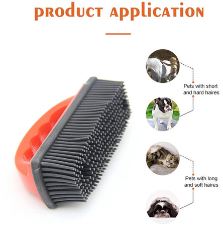 Pet Hair Remover for Fabric - Remove Dog and Cat Hair from Clothing, Furniture, Cushions and Car Interior - Rubber Hair Remover - Soft Deshedding Brush - Black - For Pets and Furniture