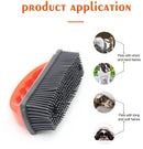 Pet Hair Remover for Fabric - Remove Dog and Cat Hair from Clothing, Furniture, Cushions and Car Interiors - Rubber Hair Remover - Soft Deshedding Brush - Red - For Pets and Furniture