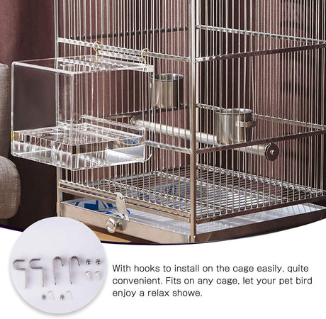 Bird bath - Fauna bath - Bird bath - Hanging bird bath/bowl/house - 13*11*13CM - Transparent - Bird cage bath - Bath bowls - For inseparable parakeets