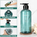 Soap dispenser - 3 pieces - Empty travel bottles - shampoo conditioner, shower gel dispenser - pump dispenser - empty bottles - 500 ml - blue - plastic - refillable - with labels - for travel and bathroom