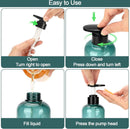 Soap dispenser - 3 pieces - Empty travel bottles - shampoo conditioner, shower gel dispenser - pump dispenser - empty bottles - 500 ml - blue - plastic - refillable - with labels - for travel and bathroom