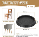 4 Pieces - Non-Slip Furniture Pads - Rubber - Black - Round - For Floor and Furniture Protection - For Bed Sofa Stoppers - 75*75*9mm