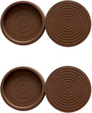 4 Pieces - Non-Slip Furniture Pads - Rubber - Brown - Round - For Floor and Furniture Protection - Suitable for Bed Sofa Stoppers - 75*75*9mm
