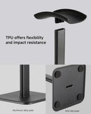 Headphone Holder - Headset Stand - Aluminum - Headphone Hook - Headset Holder - Universal - For Your Desk - 100x100x245mm - Black