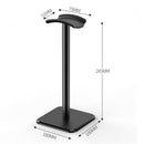 Headphone Holder - Headset Stand - Aluminum - Headphone Hook - Headset Holder - Universal - For Your Desk - 100x100x245mm - Black