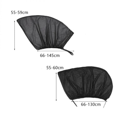 Car Sunshade - 4 Pieces - Suitable for Front and Rear Windows - Polyester - UV Protection - Car Sunshade for Baby & Child - Car Window Sun Protection - Car Sunshade - Car Accessories - Universal - Black