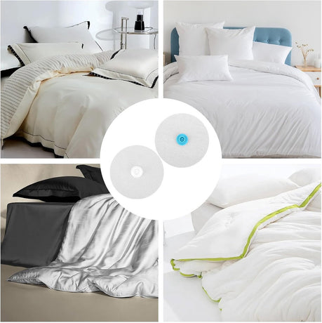 Bedding Snaps - 10 Pairs - Duvet Cover Snaps - Polyester - Plastic - Duvet Clips - Iron-On Duvet Fasteners to Hold Duvet - Duvet Clamps - Bed Sheet Tensioners - 60mm - White