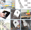 Ceramic Plate Scraper - Hob Scraper Scraper With 20 Extra Blades - Paint Scraper - suitable for glass or tiles and against glue or paint residue - glass scraper - stainless steel - cleaning induction hobs - halogen hob - paint cleaner
