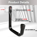Storage hooks - wall hooks - tool hooks - garage organizer - 6 pieces - 9*11.5 cm - iron - black - with rubber end cap - Including screws - for cellar, bicycle, wall-mounted ladder
