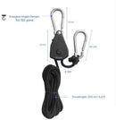 4 pieces/2 pairs - Rope ratchet - ratchet - internal gear ratchet - tow hook with carabiner - Rope ratchet hanger set - lifting device - 2m long - 150 lbs - black - for indoor plants, lighting and ventilation