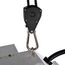4 pieces/2 pairs - Rope ratchet - ratchet - internal gear ratchet - tow hook with carabiner - Rope ratchet hanger set - lifting device - 2m long - 150 lbs - black - for indoor plants, lighting and ventilation