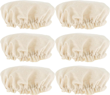 Fermentation Cloth - Pack of 6 - Fabric Covers for Sourdough - Canvas - Fabric Lids - Dust Cover - Sourdough Fermentation Jars - Reusable - Cover for Proving Basket - Basket Covers - Washable - For Bread Baking - 10cm - Beige